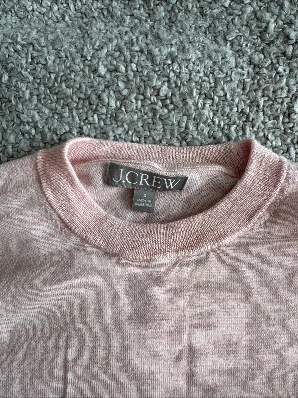 J. Crew Soft Pink Carolyn fitted crewneck sweater in merino wool